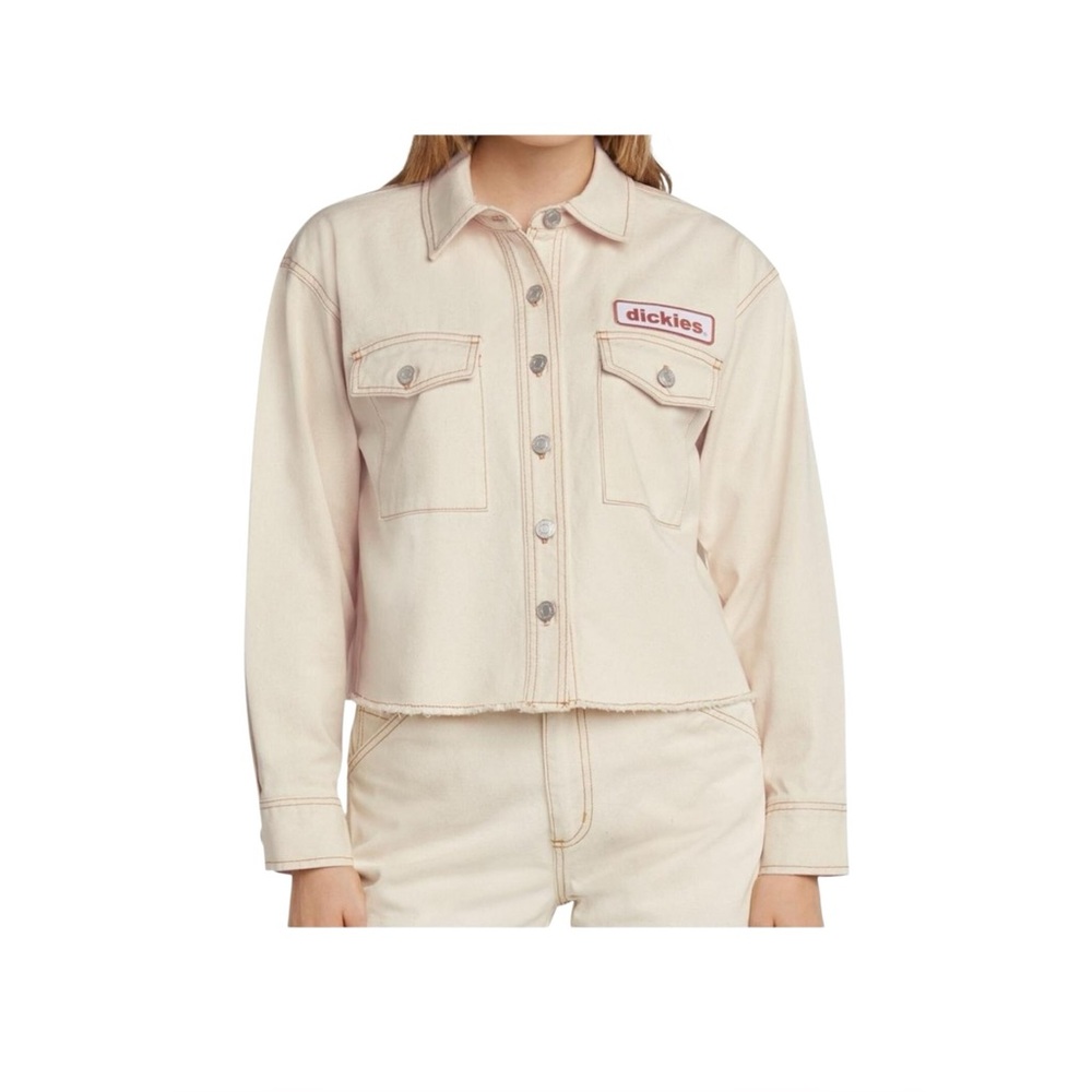 Dickies Cropped Canvas Jacket With Logo Patch Streetwear Utility